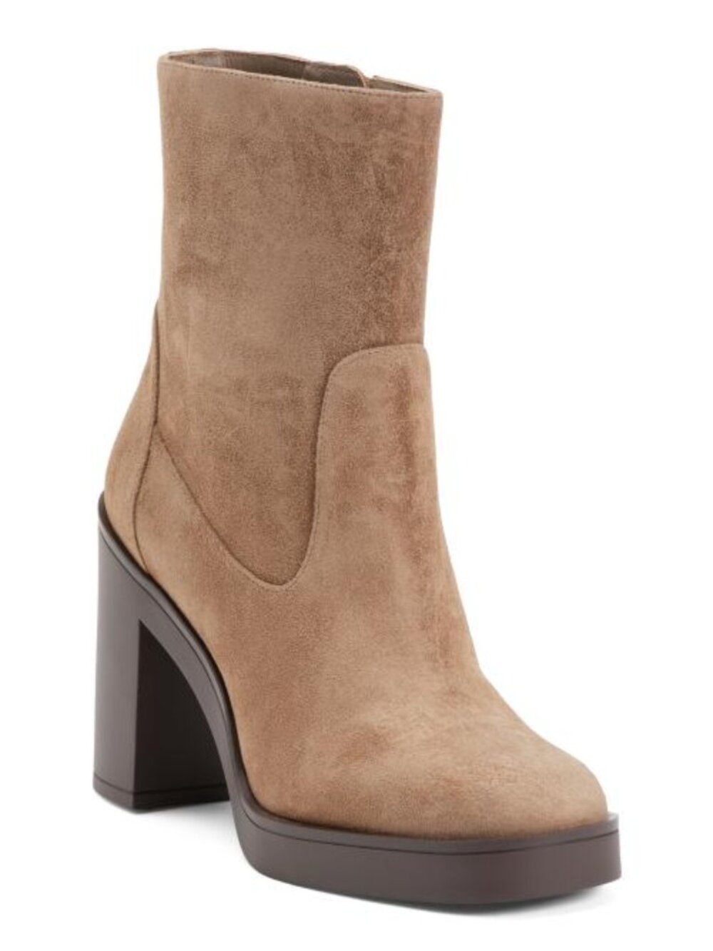 STUART WEITZMAN Made In Spain Suede Bethenny 80 Zip Booties